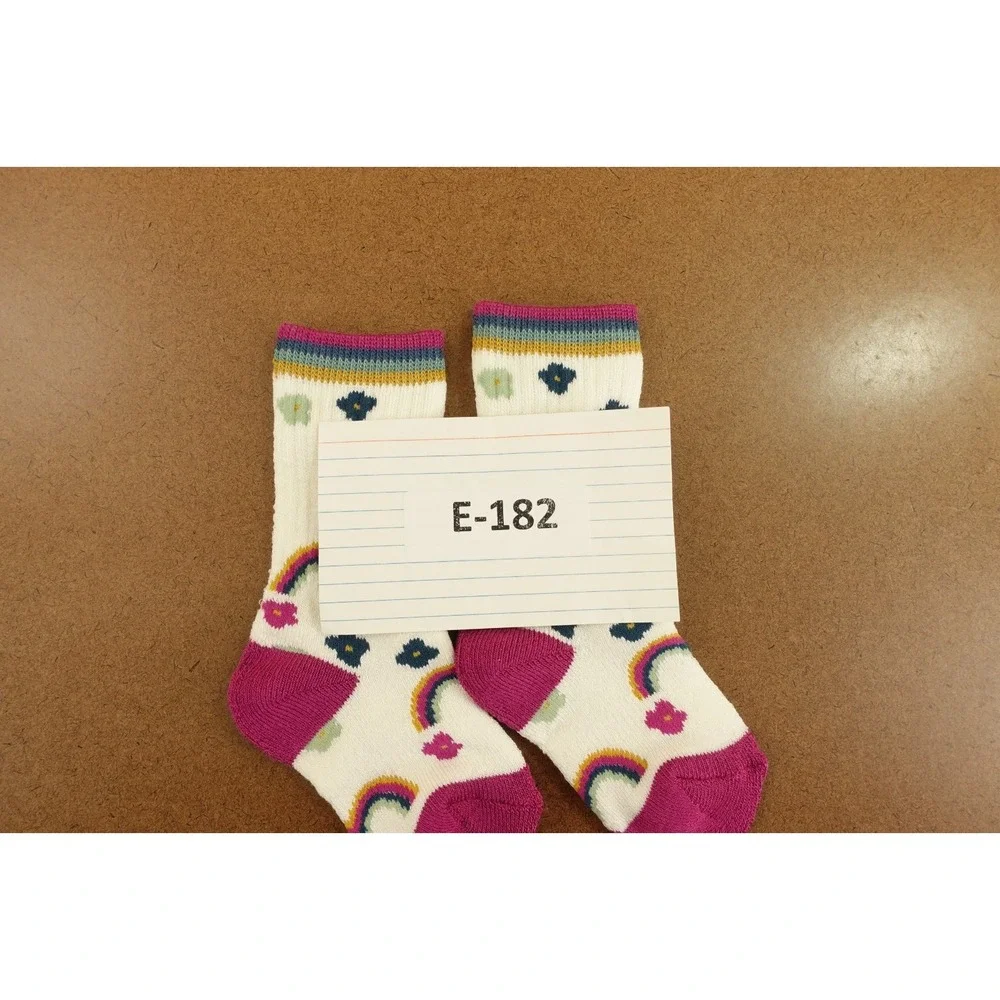 Lands End Girls Size Small Rainbow Thermaskin Heat Winter Boot Socks 1 Pair New